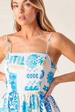 Load image into Gallery viewer, FLOWER GIRL BLUE WOVEN MIDI DRESS
