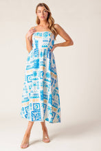 Load image into Gallery viewer, FLOWER GIRL BLUE WOVEN MIDI DRESS