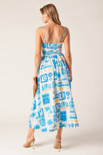 Load image into Gallery viewer, FLOWER GIRL BLUE WOVEN MIDI DRESS