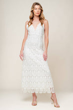 Load image into Gallery viewer, LOVING MENTALITY WHITE WOVEN LACE MIDI DRESS