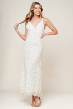 Load image into Gallery viewer, LOVING MENTALITY WHITE WOVEN LACE MIDI DRESS