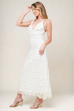 Load image into Gallery viewer, LOVING MENTALITY WHITE WOVEN LACE MIDI DRESS