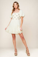 Load image into Gallery viewer, LOLA GRASS CREAM WOVEN MINI DRESS