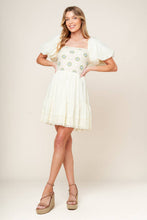 Load image into Gallery viewer, LOLA GRASS CREAM WOVEN MINI DRESS
