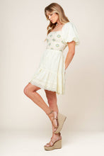 Load image into Gallery viewer, LOLA GRASS CREAM WOVEN MINI DRESS