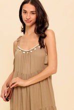 Load image into Gallery viewer, WORLD OF POSSIBLILITIES TAUPE WOVEN MAXI DRESS