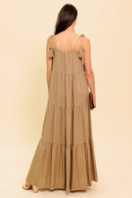 Load image into Gallery viewer, WORLD OF POSSIBLILITIES TAUPE WOVEN MAXI DRESS