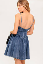 Load image into Gallery viewer, FOREVER FREE FLORAL DENIM MINI DRESS