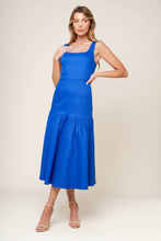 Load image into Gallery viewer, PLEASANT DREAMS BLUE WOVEN MIDI DRESS