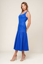 Load image into Gallery viewer, PLEASANT DREAMS BLUE WOVEN MIDI DRESS