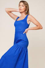 Load image into Gallery viewer, PLEASANT DREAMS BLUE WOVEN MIDI DRESS