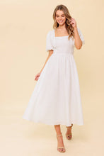 Load image into Gallery viewer, SLEEK DEDICATION IVORY WOVEN MDI DRESS