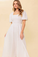 Load image into Gallery viewer, SLEEK DEDICATION IVORY WOVEN MDI DRESS