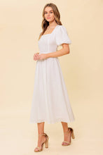 Load image into Gallery viewer, SLEEK DEDICATION IVORY WOVEN MDI DRESS