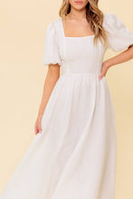 Load image into Gallery viewer, SLEEK DEDICATION IVORY WOVEN MDI DRESS