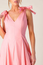Load image into Gallery viewer, ON THE RIGHT TRACK PEACH WOVEN MIDI DRESS