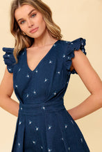 Load image into Gallery viewer, THE FELICITY DARK INDIGO WOVEN ROMPER