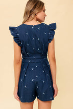 Load image into Gallery viewer, THE FELICITY DARK INDIGO WOVEN ROMPER