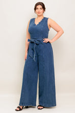 Load image into Gallery viewer, WHERE THE NIGHT MEDIUM INDIGO DENIM JUMPSUIT