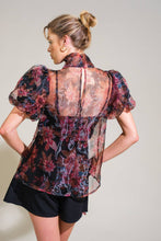 Load image into Gallery viewer, SEASIDE SERENITY FLORAL WOVEN TOP