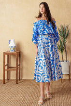 Load image into Gallery viewer, SUNSET SASHAY BLUE TOP AND SKIRT SET