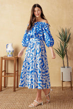 Load image into Gallery viewer, SUNSET SASHAY BLUE TOP AND SKIRT SET