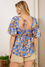 Load image into Gallery viewer, JUST HAVING FUN BLUE WOVEN TOP