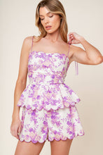Load image into Gallery viewer, DARING DIVA LAVENDER WOVEN TOP AND SHORTS SET