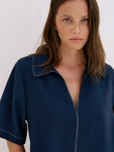 Load image into Gallery viewer, Mae Popover Mini Dress - Navy
