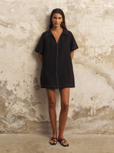 Load image into Gallery viewer, Mae Popover Mini Dress - Black