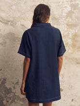Load image into Gallery viewer, Mae Popover Mini Dress - Navy