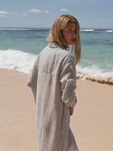 Load image into Gallery viewer, Voyage Shirt Dress - Black Stripes