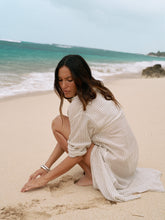 Load image into Gallery viewer, Voyage Shirt Dress - Khaki Green Stripes