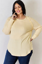 Load image into Gallery viewer, Basic Bae Full Size Ribbed Round Neck Slit T-Shirt