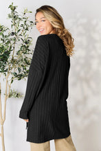 Load image into Gallery viewer, Basic Bae Full Size Ribbed Round Neck Long Sleeve Slit Top