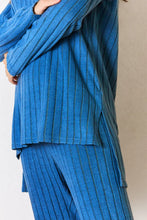 Load image into Gallery viewer, Basic Bae Full Size Ribbed Round Neck High-Low Slit Top and Pants Set