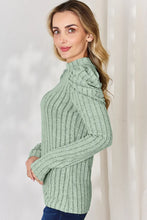 Load image into Gallery viewer, Basic Bae Full Size Ribbed Mock Neck Puff Sleeve T-Shirt