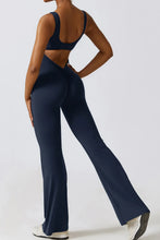 Load image into Gallery viewer, Basic Bae Cutout Ruched Bootcut Sleeveless Active Jumpsuit