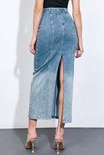 Load image into Gallery viewer, THE GRASS IS GREENER DENIM MIDI SKIRT
