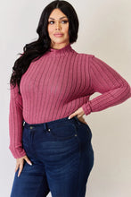 Load image into Gallery viewer, Basic Bae Full Size Ribbed Mock Neck Long Sleeve T-Shirt
