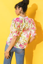 Load image into Gallery viewer, BLISS ME FLORAL WOVEN LACE TOP