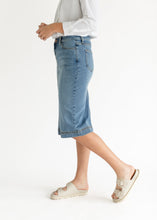 Load image into Gallery viewer, Bryn Light Wash Denim Midi Skirt