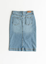 Load image into Gallery viewer, Bryn Light Wash Denim Midi Skirt