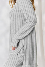 Load image into Gallery viewer, Basic Bae Full Size Ribbed High-Low Top and Wide Leg Pants Set