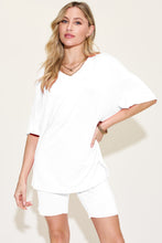 Load image into Gallery viewer, Basic Bae Bamboo Full Size V-Neck Drop Shoulder T-Shirt and Shorts Set