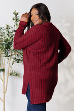 Load image into Gallery viewer, Basic Bae Full Size Ribbed Round Neck Long Sleeve Slit Top