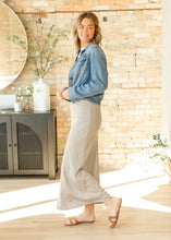 Load image into Gallery viewer, Clarise Striped Premium Knit Maxi Skirt