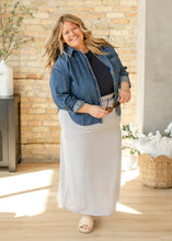 Load image into Gallery viewer, Clarise Striped Premium Knit Maxi Skirt