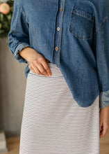 Load image into Gallery viewer, Clarise Striped Premium Knit Maxi Skirt