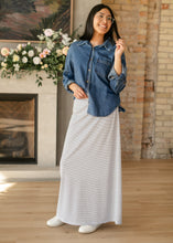 Load image into Gallery viewer, Clarise Striped Premium Knit Maxi Skirt